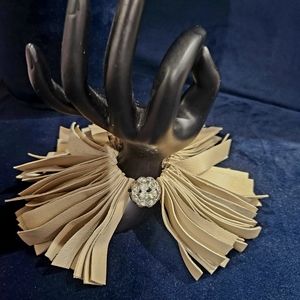 Northampton Style Iridescent Cream Leather Bracelet